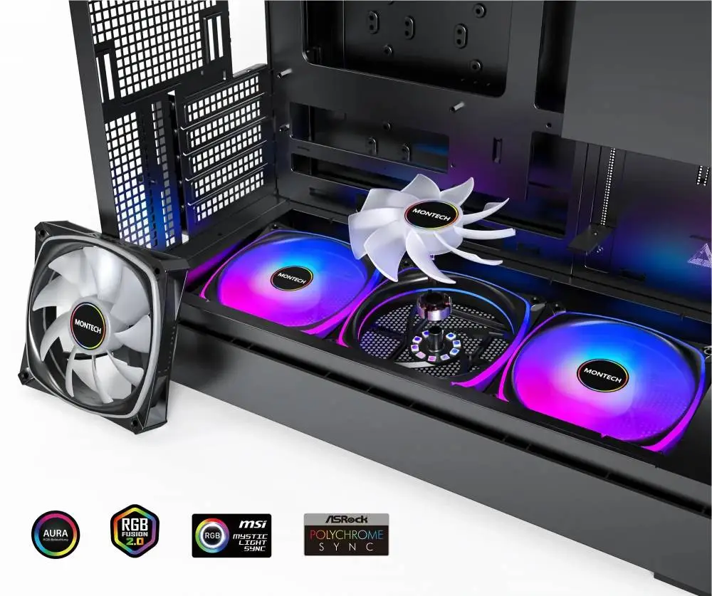 Montech кутия Case mATX - KING 15 PRO (W) - 4 x 120 mm A-RGB, USB-C
