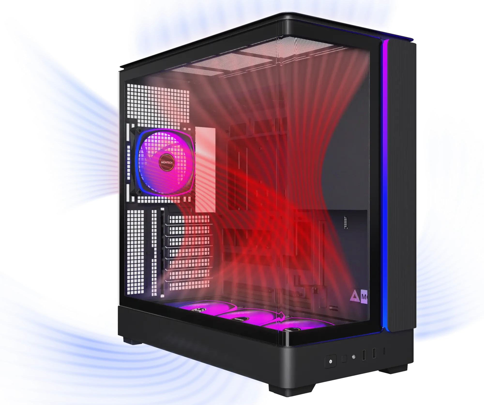 Montech кутия Case ATX - KING 45 PRO (B) - 4 x 120 mm A-RGB, USB-C