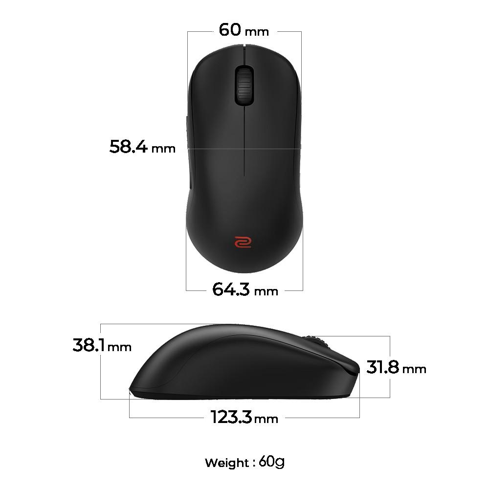 Геймърска безжична мишка ZOWIE U2-DW 4K, 2.4G, Черна