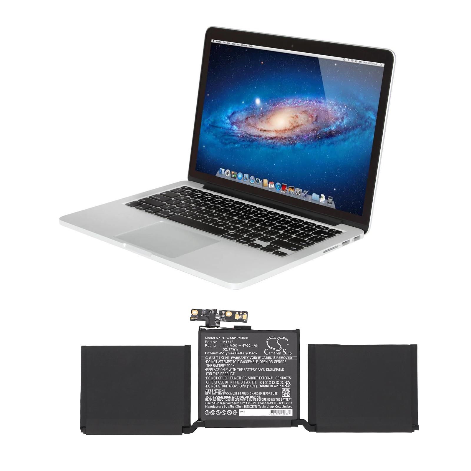Μπαταρία για φορητό υπολογιστή Apple MacBook Pro 13 A1708 A1713 LiPo 11.1V 4700mAh CAMERON SINO