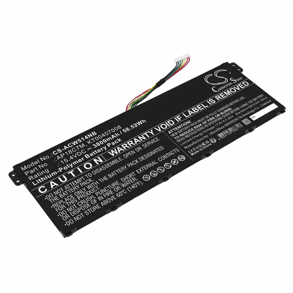 Батерия  за лаптоп  ACER ConceptD 3 CN316-73G-729B, Swift 3 SF313-52-507Z, TravelMate Spin P4, AP18C7M  LiPo 15.4V 3800 mAh CAMERON SINO