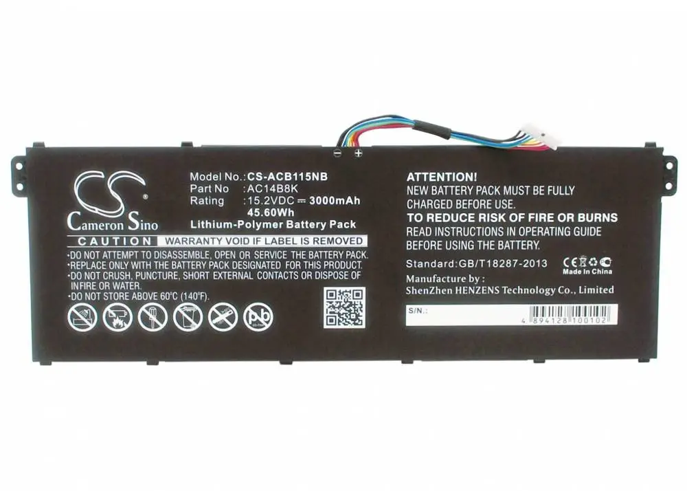 Μπαταρία για φορητό υπολογιστή ACER Aspire 5 A514-52G-59ZN, Aspire 7 A717-71G-51MF, AC14A8K LiPo 15.2V 3000 mAh CAMERON SINO