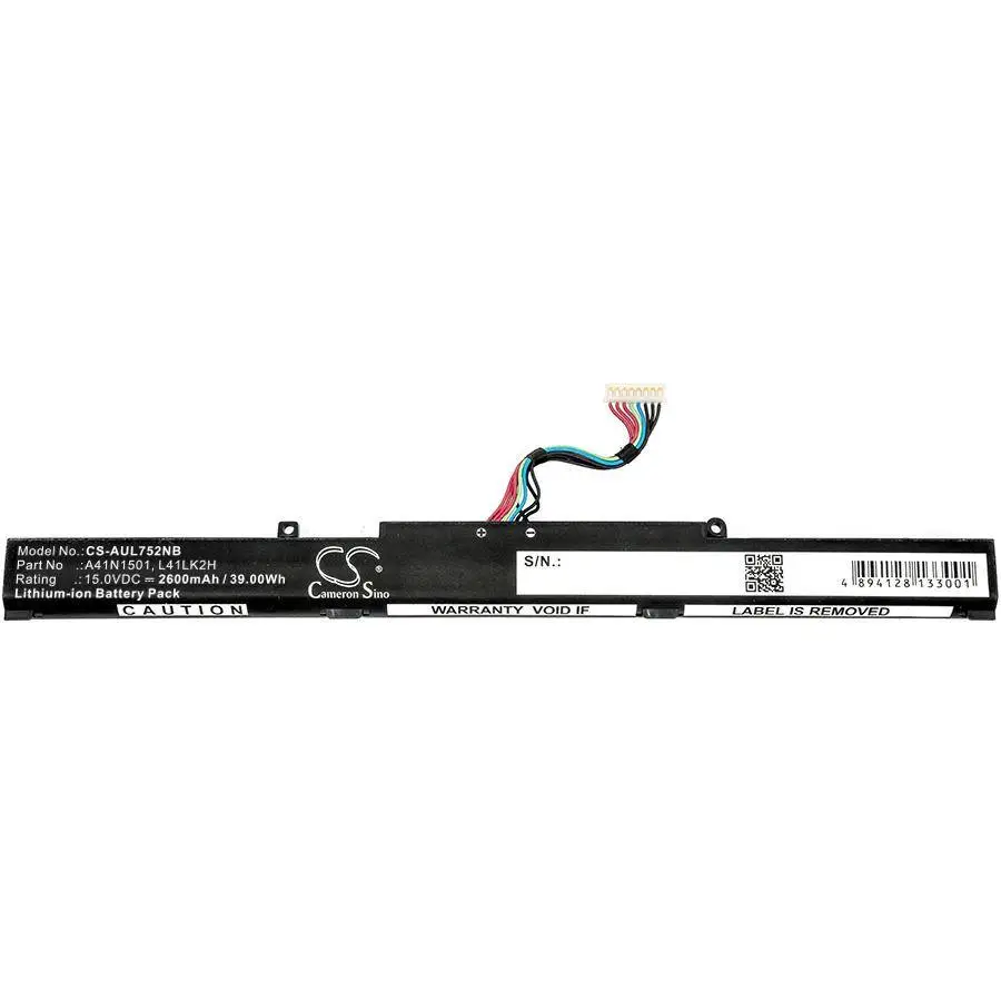 Батерия за лаптоп ASUS GL752JW, VivoBook Pro N552VW-FI035T, VivoBook Pro N752VX-GC084T, A41N1501 LiIon 15V 2600mAh CAMERON SINO