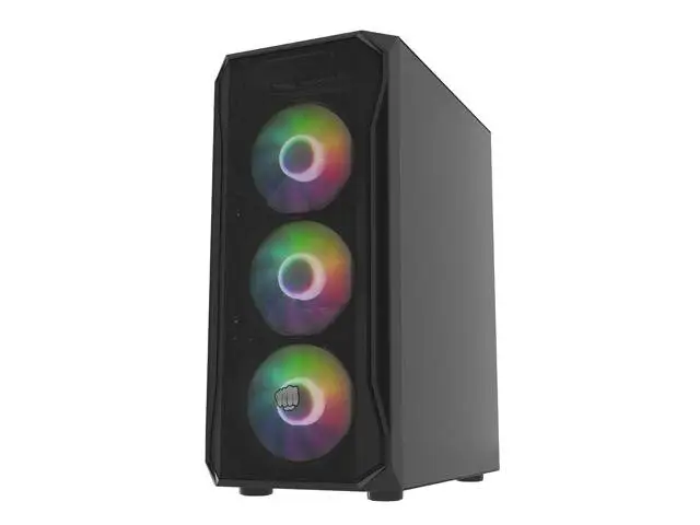Кутия Fury PC Case Shobo SH4F RGB Midi Tower, Window, Black - NFO-2154