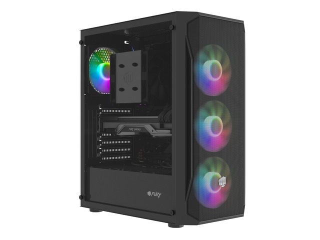 Кутия Fury PC Case Shobo SH4F RGB Midi Tower, Window, Black - NFO-2154