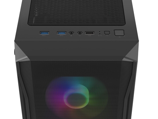 Кутия Fury PC Case Shobo SH4F RGB Midi Tower, Window, Black - NFO-2154