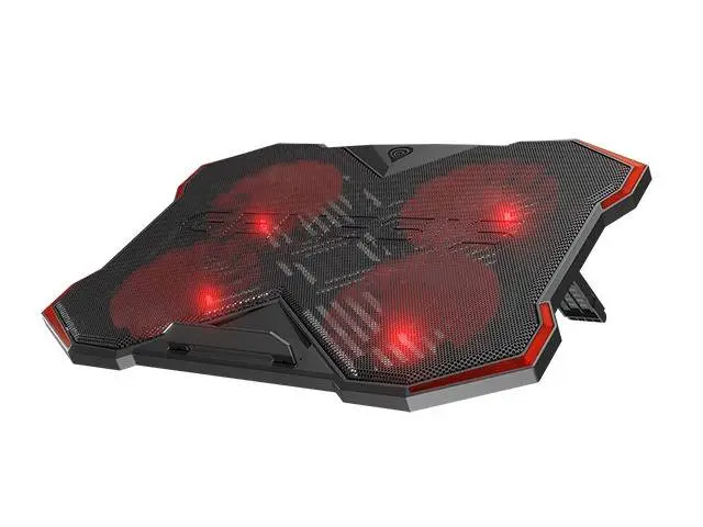 Système de refroidissement Genesis Laptop Cooling Pad Oxid 260 15.6-17.3 4 Ventilateurs, Lumière Led, 2 Usb