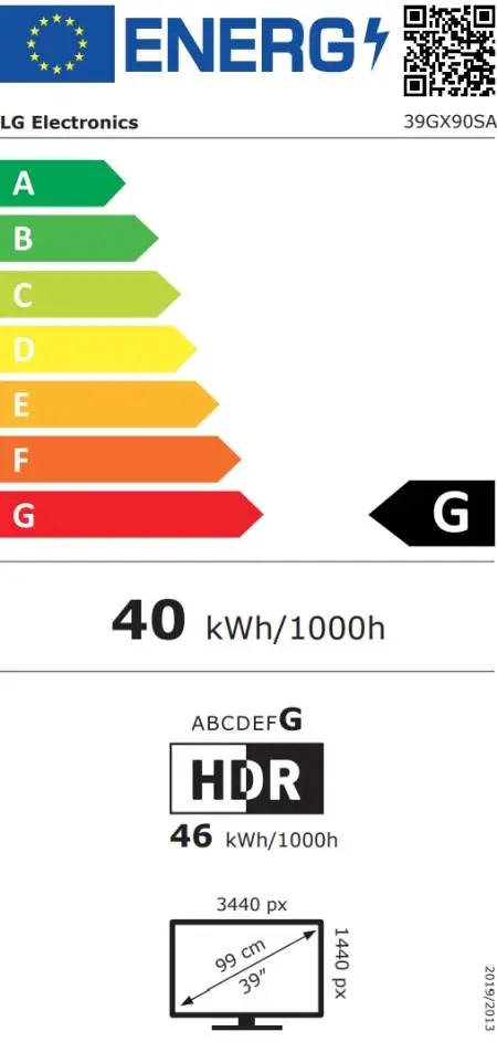 Οθόνη LG 39GX90SA-W, 39", OLED UltraGear 21:9 Curved Smart, WQHD (3440x1440), 0.03 ms, 240Hz, HDR 10, USB 3.0, VRR, Free-sync, G-Sync, USB-C, PD 65W, HDMI, DP, PBP, Ηχεία, Λευκό