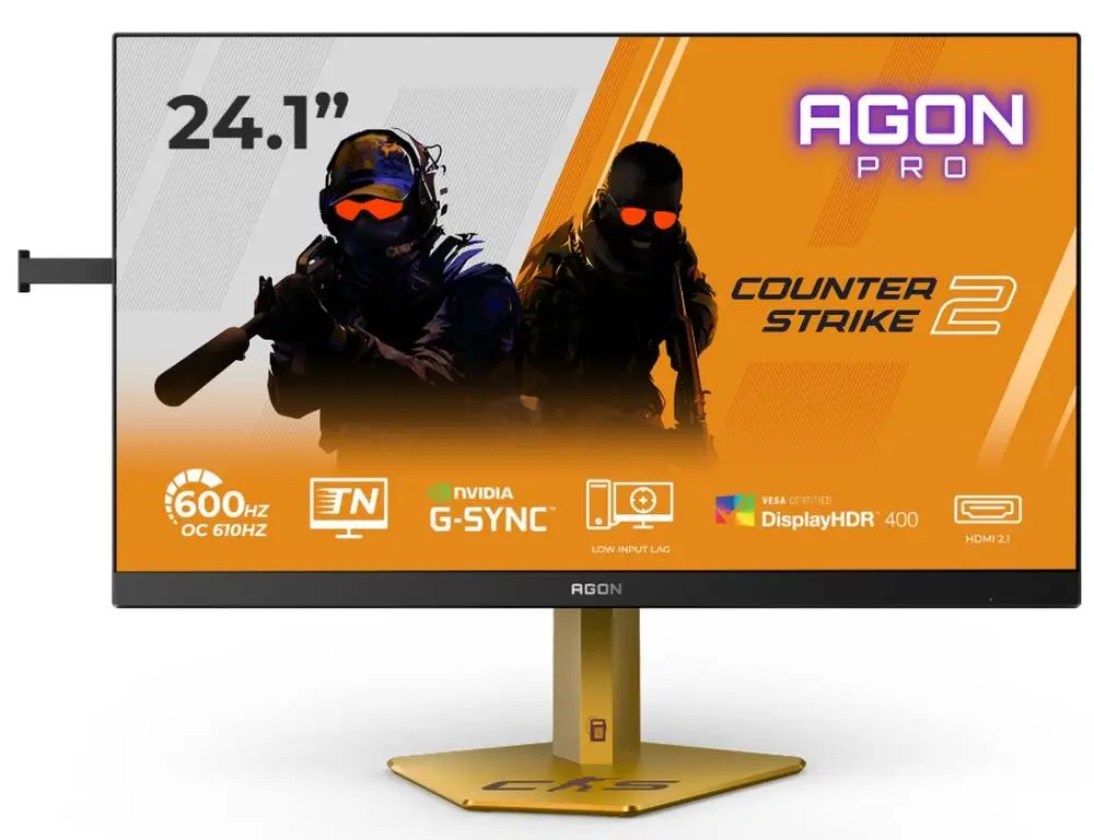 Monitor AOC CS24A, 24.1" TN eSports WLED, 1920x1080, 610Hz (OC, Native 600Hz), 0.5ms GtG, 0.3ms MPRT, AMD FreeSync, G-Sync, FlickerFree, Low Blue Light, 2xHDMI, DP, USB hub