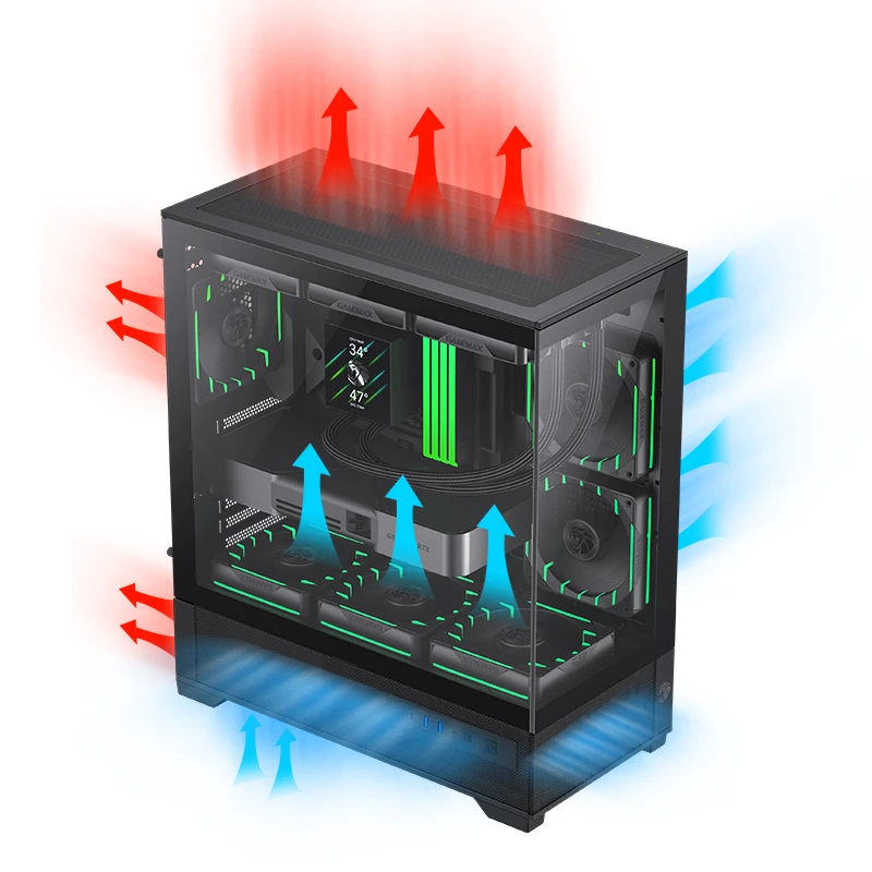 Кутия Gamemax Vista 2 AB Case EATX 3 x 120 mm ARGB