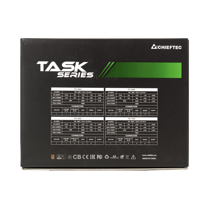 Захранване Chieftec Task 600W 80 Plus Bronze PSU - TPS-600S