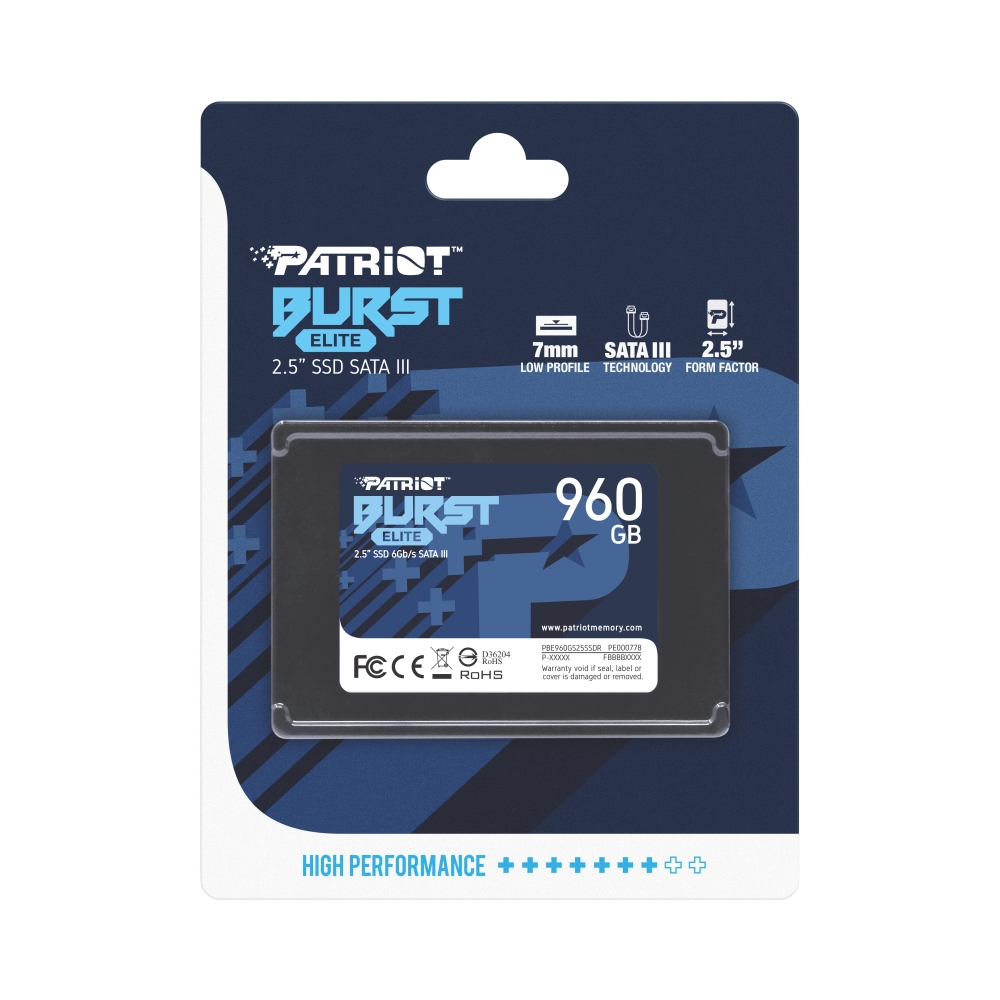 Диск SSD Patriot Burst Elite 960GB SATA3 2.5"- PBE960GS25SSDR