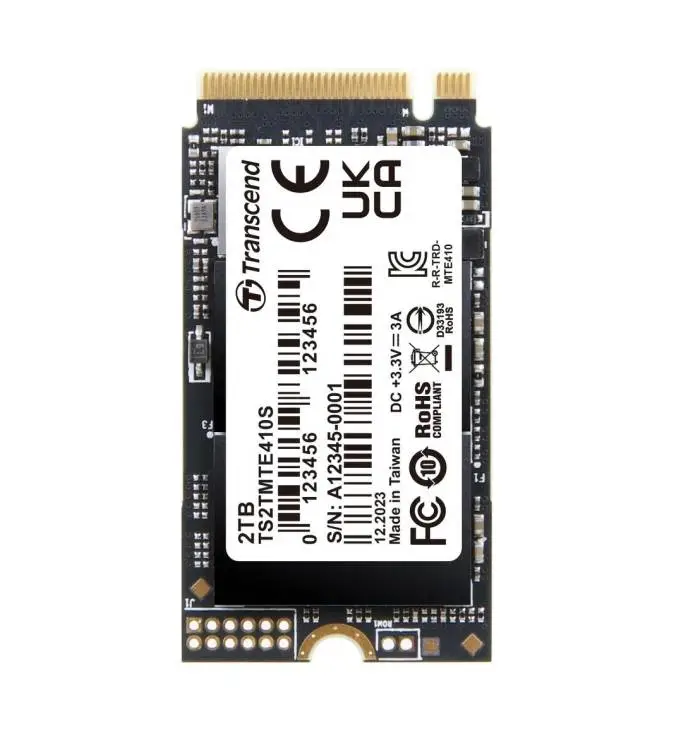 Диск SSD Transcend 2TB, M.2 2242, PCIe Gen4x4, NVMe, 3D TLC, DRAM-less - TS2TMTE410S