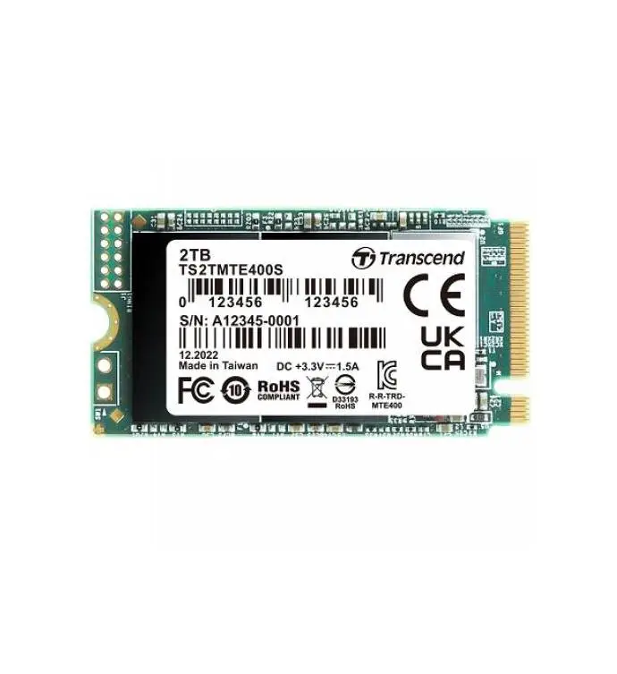 Диск SSD Transcend 2TB, M.2 2242, PCIe Gen3x4, NVMe, 3D TLC, DRAM-less