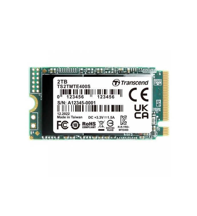 Диск SSD Transcend 2TB, M.2 2242, PCIe Gen3x4, NVMe, 3D TLC, DRAM-less