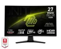 Монитор MSI MAG 274CQF, 27", Rapid VA, 2560x1440 (WQHD), 0.5ms, 180Hz, CURVE 1500R, Adaptive-Sync, DP(1.4), 2xHDMI 2.0b, Tilt, VESA, Black