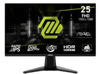Монитор MSI MAG 255F E20, 24.5", 0.5ms, 200Hz, Rapid IPS, 1920x1080 (FHD), 16:9, AMD FreeSync Premium, HDR Ready DCR 100M:1, DP(1.2a), 2xHDMI 2.0b, Black