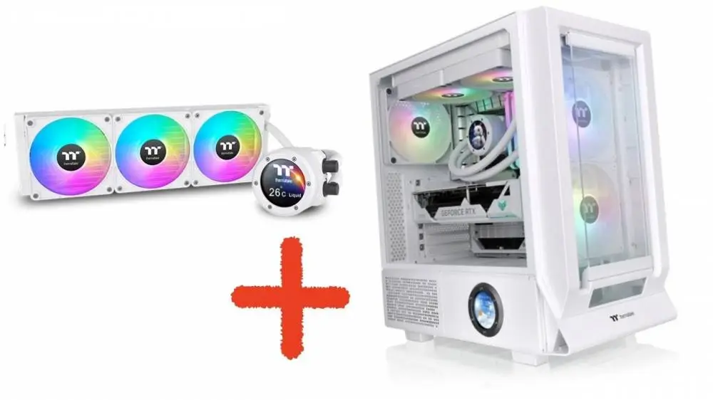 Комбо охладител с кутия Thermaltake TH360 V2 Ultra EX ARGB Sync CPU Liquid Cooler Snow Edition + Thermaltake Ceres 350 White