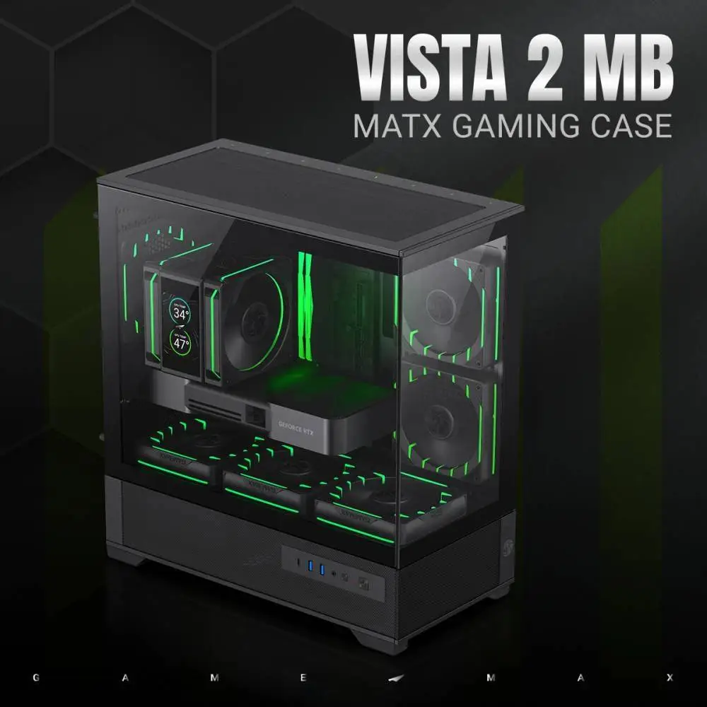 Кутия Gamemax Vista 2 MB Case EATX 3 x 120 mm Addressable RGB