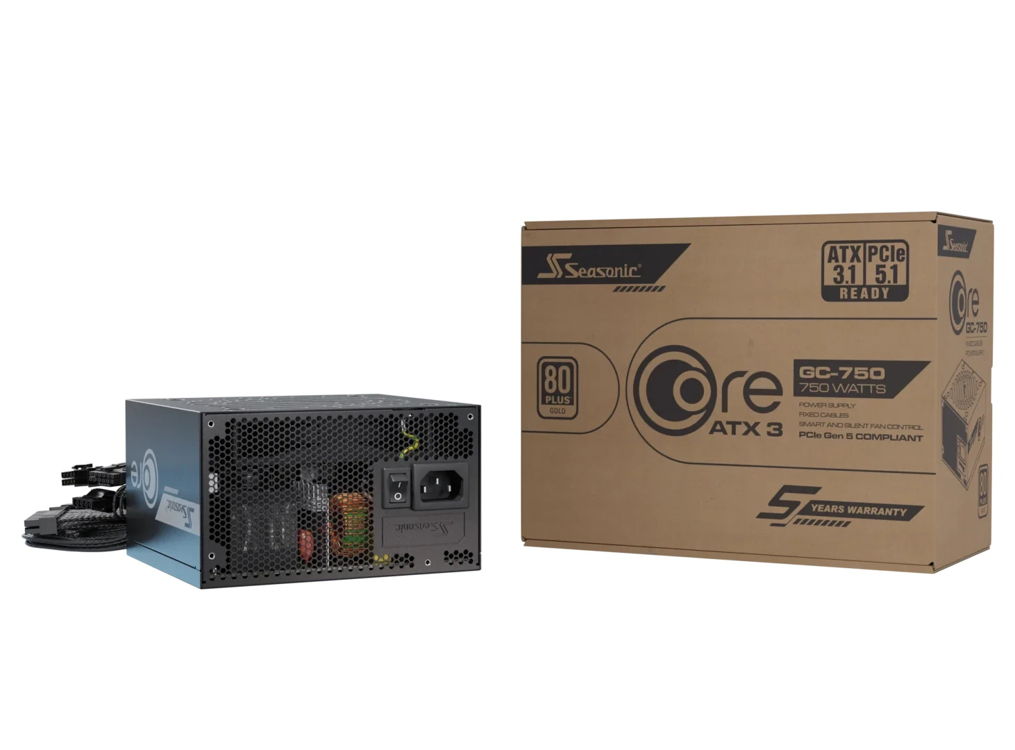Захранване Seasonic CORE GC-750 PSU 750W 80 Plus Gold ATX 3.1, PCIe 5.1- SRP-CGC751-A5A32SF
