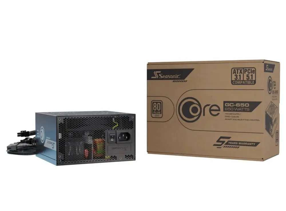 Захранване Seasonic CORE GC-650 80 Plus Gold PSU ATX 3.1 - SRP-CGC651-A5A32SF