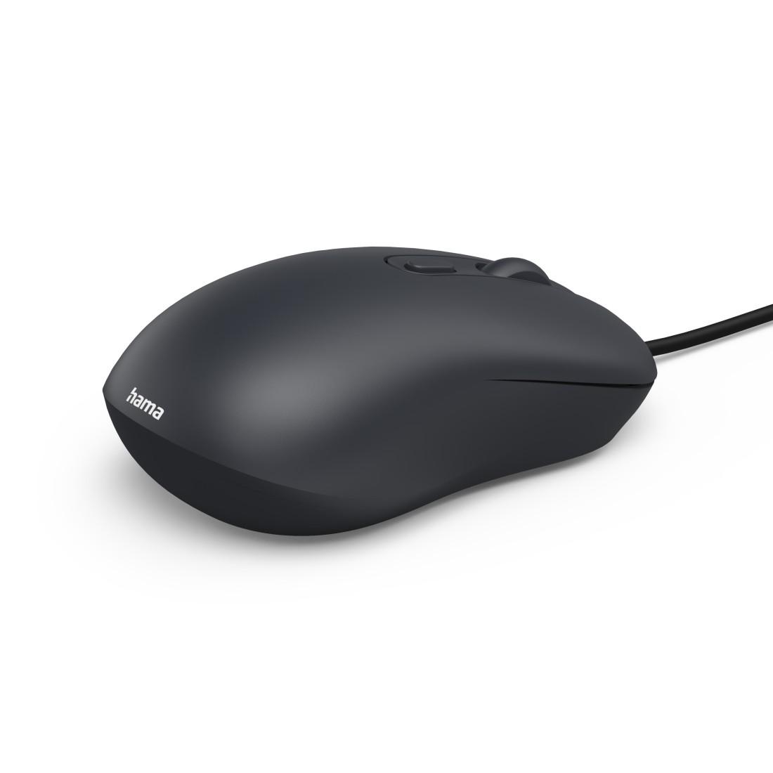 Оптична мишка HAMA CM-200, 4 бутонна, безшумна, с кабел, черна