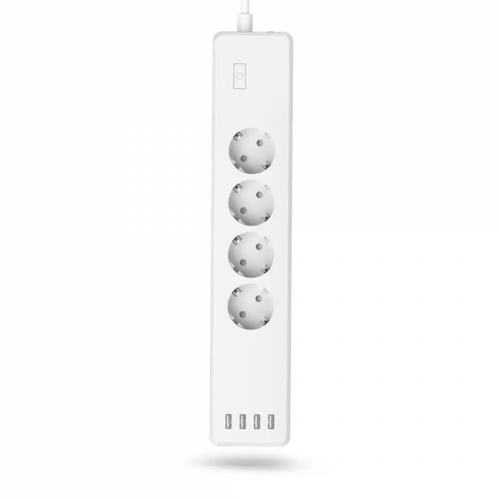 HAMA Смарт разклонител Wi-Fi  2.4Ghz, 4 гнезда, 4xUSB, 1.7 m, бял