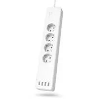 HAMA Смарт разклонител Wi-Fi  2.4Ghz, 4 гнезда, 4xUSB, 1.7 m, бял