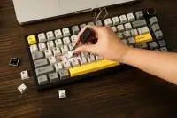 Ajazz геймърска механична клавиатура Wireless Gaming Mechanical Keyboard AK820 PRO - Gift Switch [Linear] (English US), Black, Gray