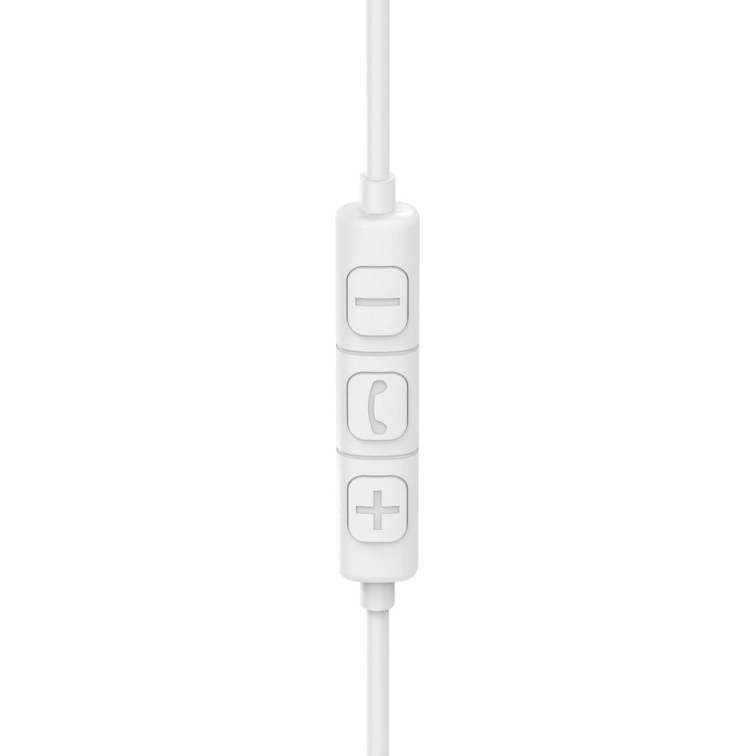 HAMA Слушалки с микрофон "Fun C", USB-C, водач за кабел от едната страна, бели