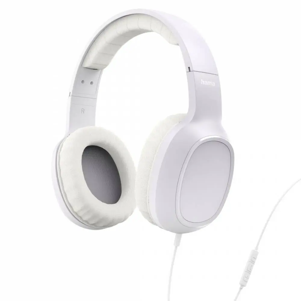 HAMA Слушалки с микрофон "Fun C", USB-C, водач за кабел от едната страна, бели