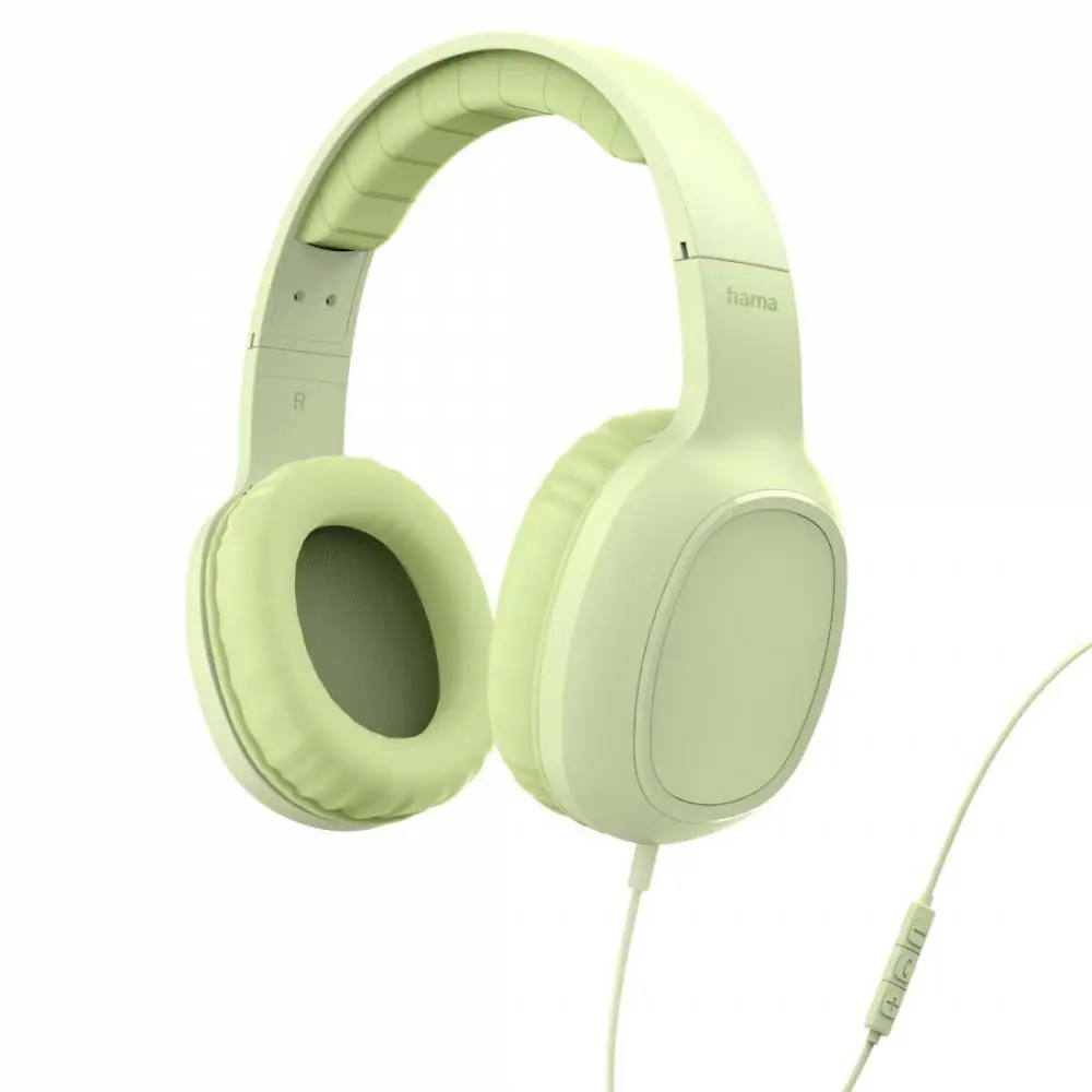 HAMA Căști cu microfon "Fun C", USB-C, conductor pentru cablu de o parte, verzi