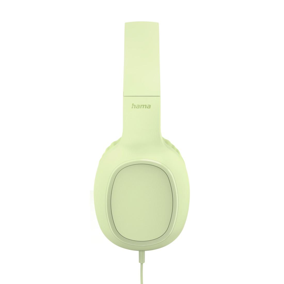 HAMA Слушалки с микрофон "Fun C", USB-C, водач за кабел от едната страна, зелени