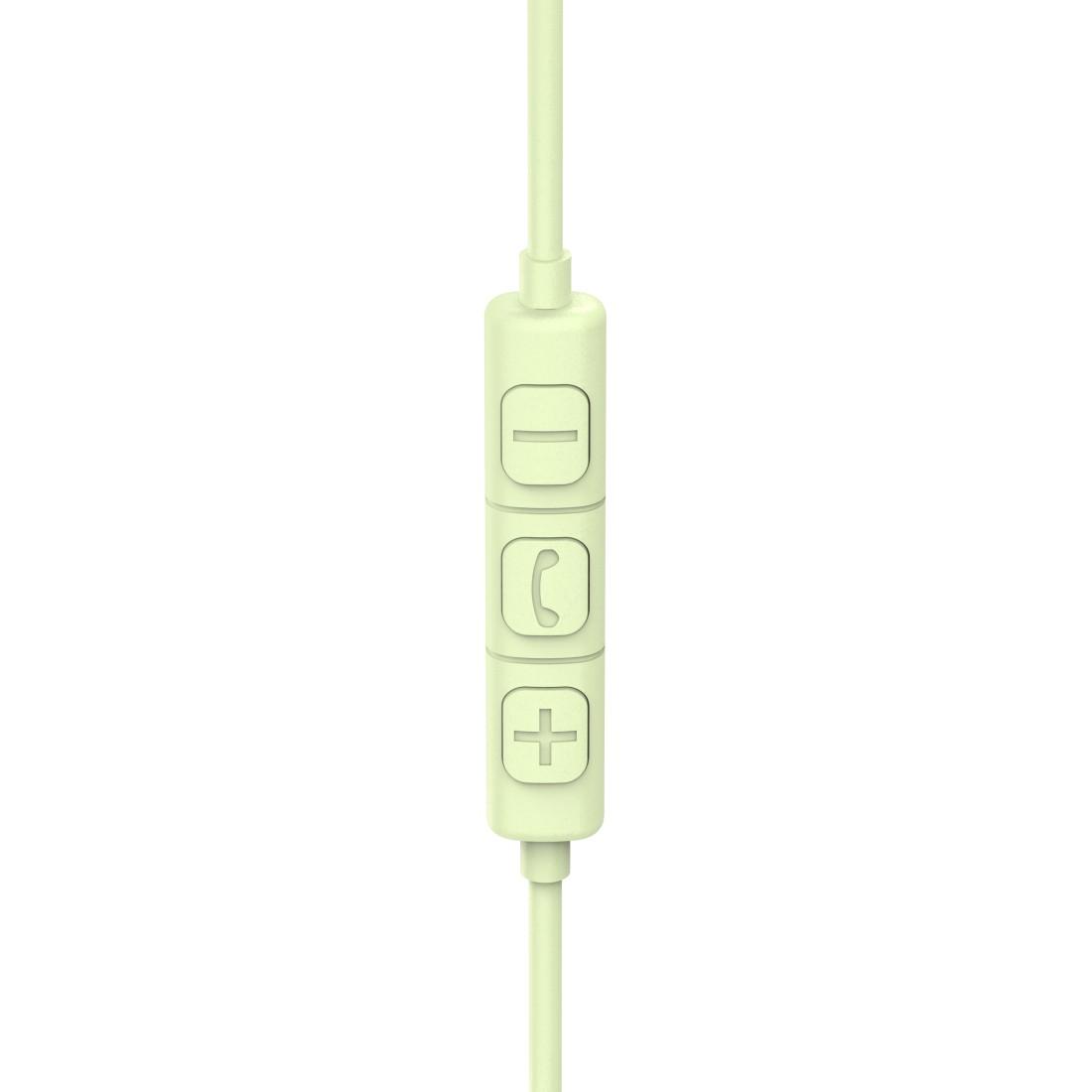 HAMA Слушалки с микрофон "Fun C", USB-C, водач за кабел от едната страна, зелени