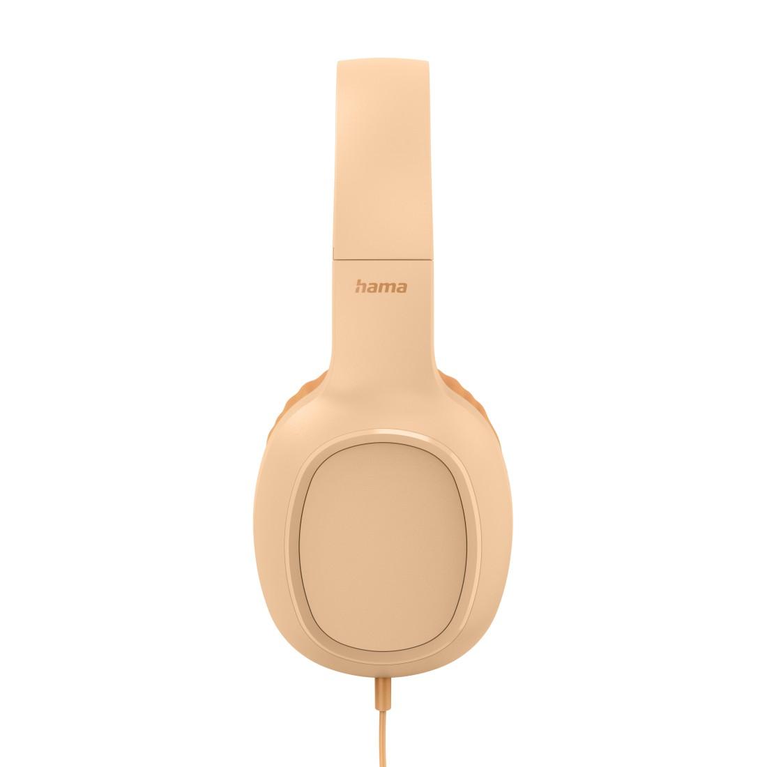 HAMA Headphones with microphone "Fun C", USB-C, cable guide on one side, Orange