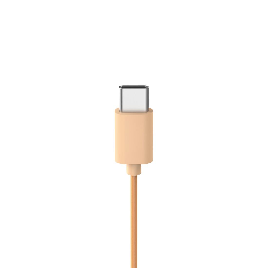 HAMA Headphones with microphone "Fun C", USB-C, cable guide on one side, Orange