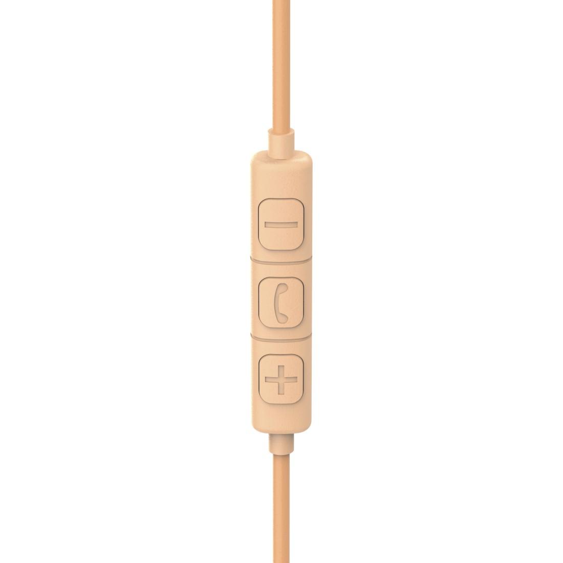 HAMA Headphones with microphone "Fun C", USB-C, cable guide on one side, Orange