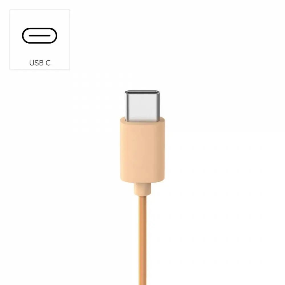 HAMA Слушалки с микрофон "Fun C", USB-C, водач за кабел от едната страна, Оранжев