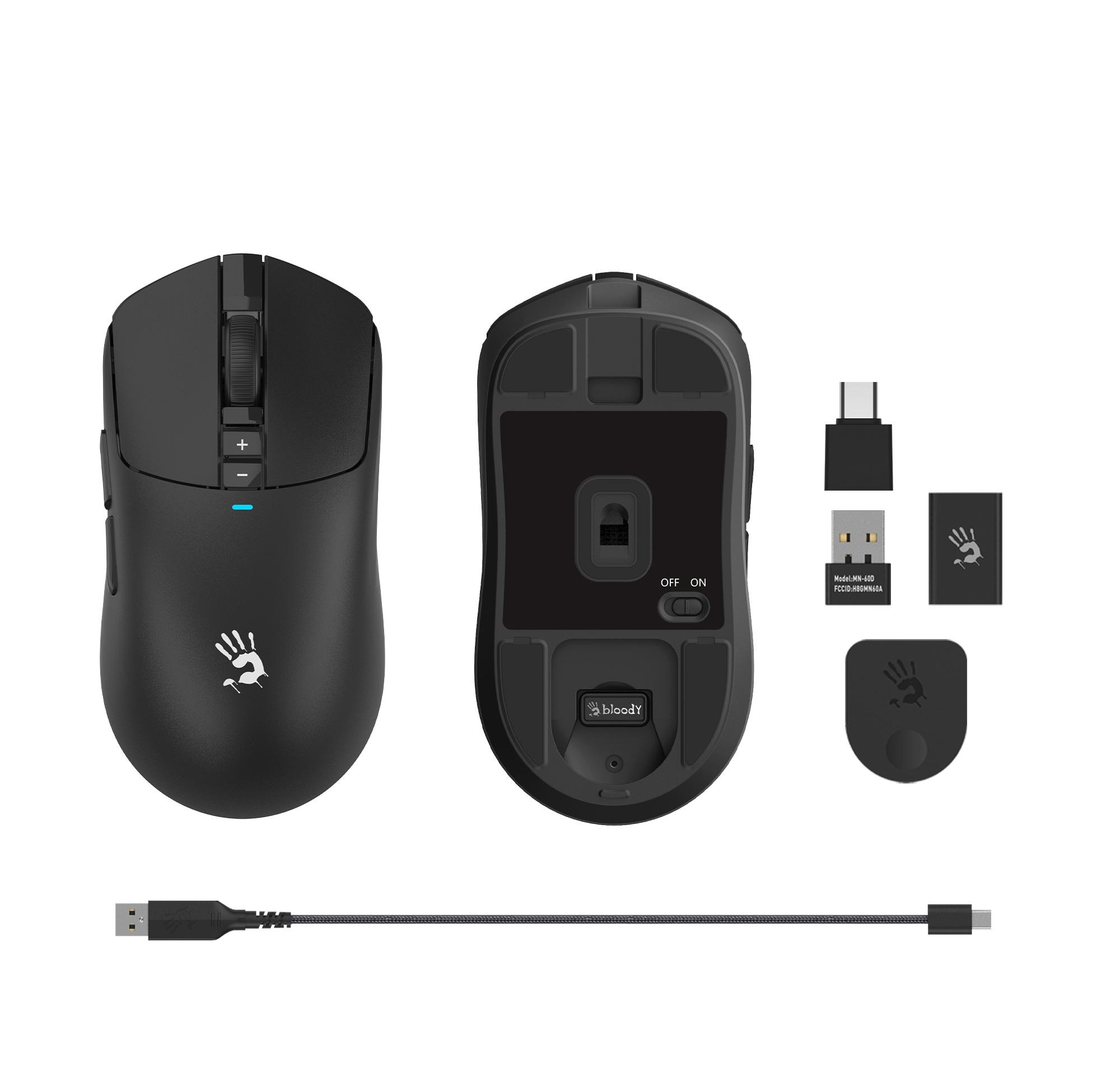 Геймърска безжична оптична мишка A4tech Bloody R72 Pro - Black