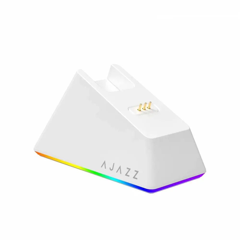 Ajazz професионална геймърска мишка AJ139 V2 MC - Wireless Gaming Mouse - 1K, Magnetic Charging Dock, White