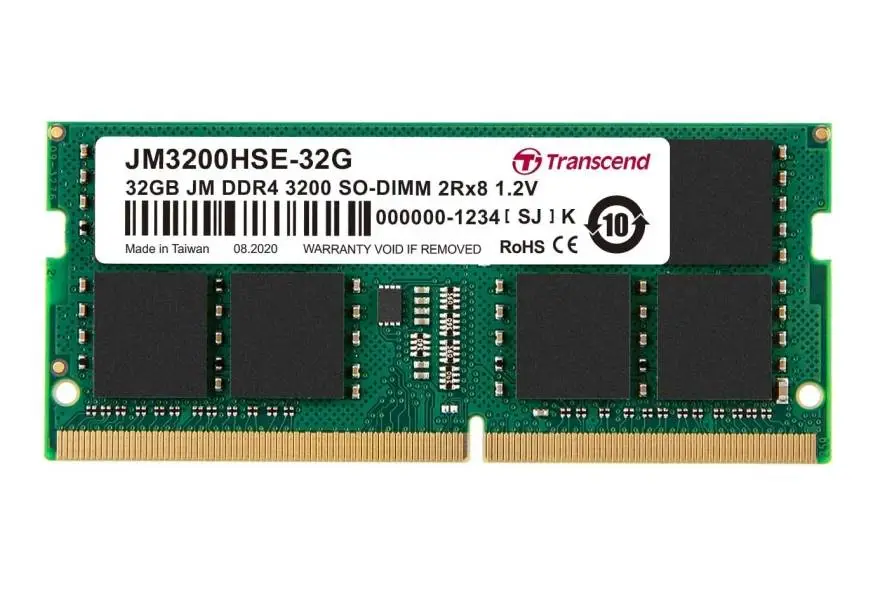 Памет Transcend 32GB JM DDR4 3200Mhz SO-DIMM 2Rx8 2Gx8 CL22 1.2V - JM3200HSE-32G