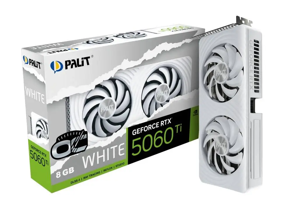 Видео карта Palit GeForce RTX 5060 Ti White OC 8GB - NE7506TU19P1-GB2062M