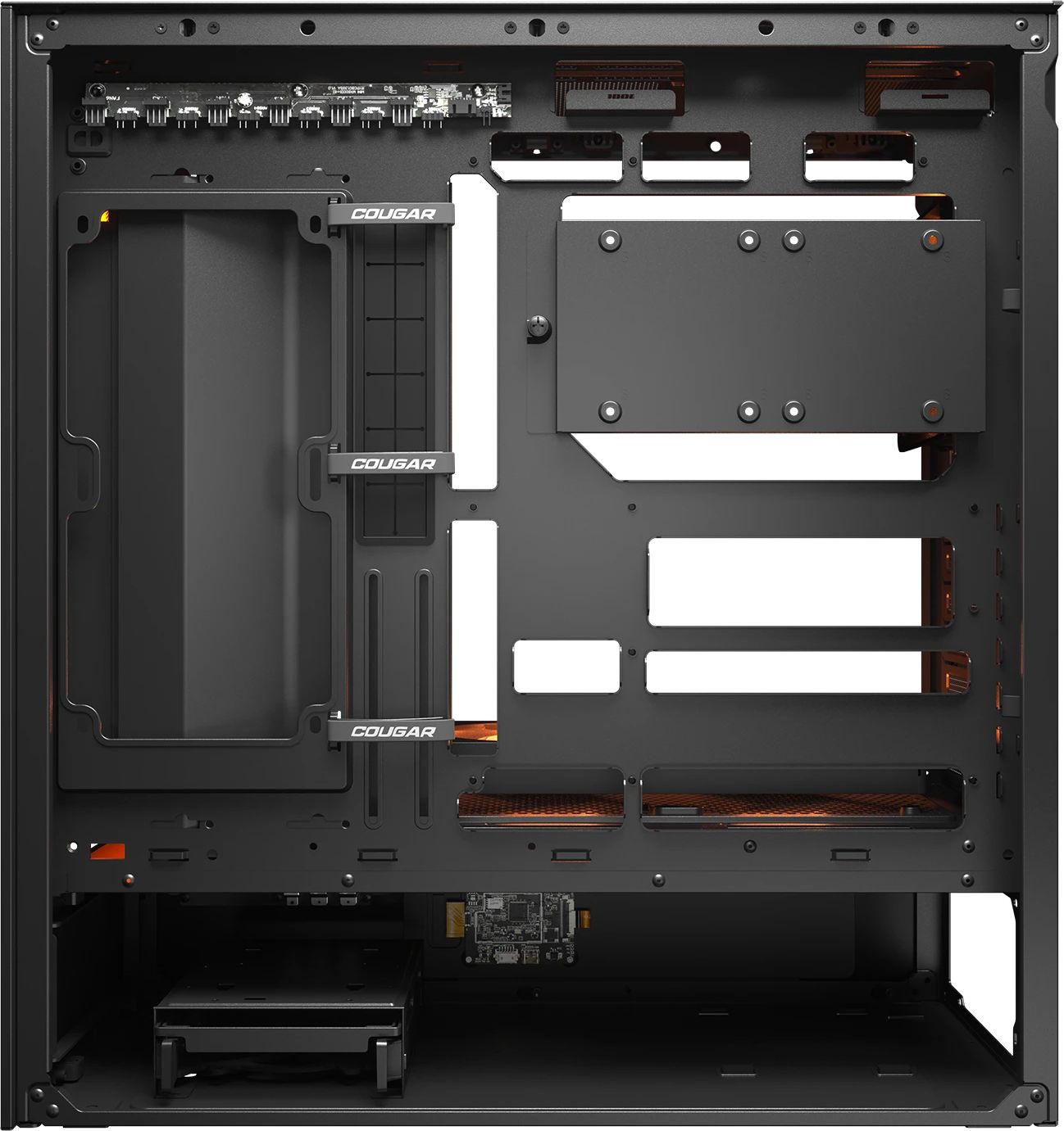 Кутия COUGAR CFV235 Mesh Vision Mid Tower Black Case, LCD Display - CGR-2DA4B-MV