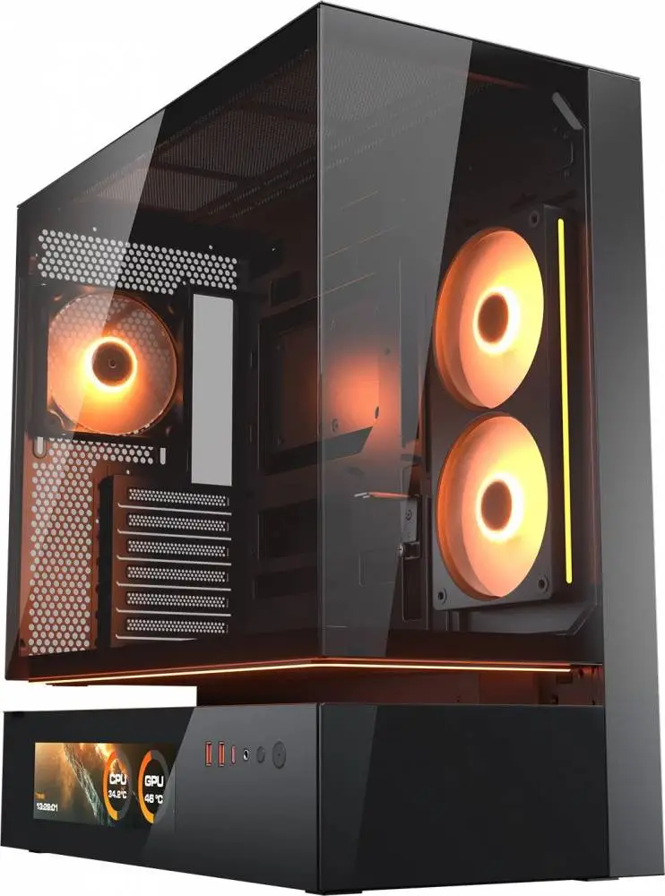 Кутия COUGAR CFV235 Vision Mid Tower Black Case, LCD Display - CGR-2DA4B-V