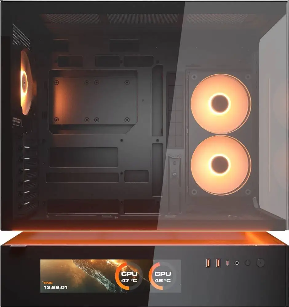 Кутия COUGAR CFV235 Vision Mid Tower Black Case, LCD Display - CGR-2DA4B-V