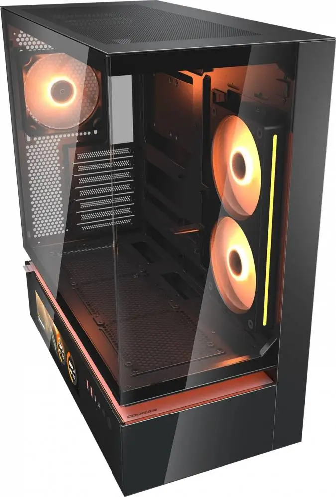 Кутия COUGAR CFV235 Vision Mid Tower Black Case, LCD Display - CGR-2DA4B-V