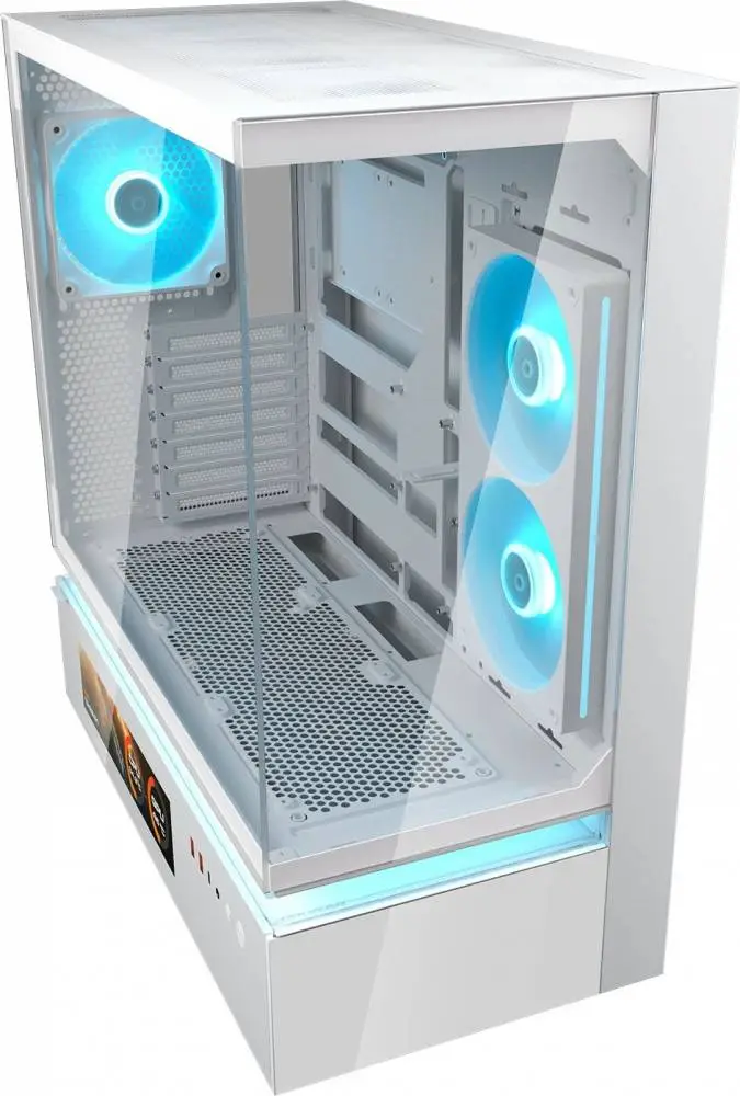 Кутия COUGAR CFV235 Vision Mid Tower White Case, LCD Display - CGR-2DA4W-V