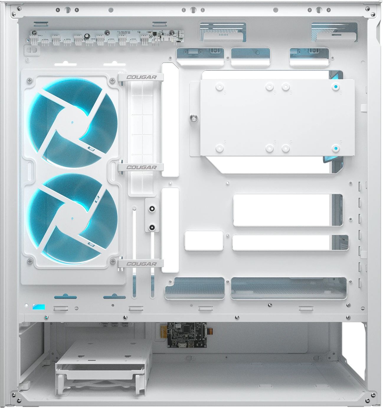 Кутия COUGAR CFV235 Vision Mid Tower White Case, LCD Display - CGR-2DA4W-V