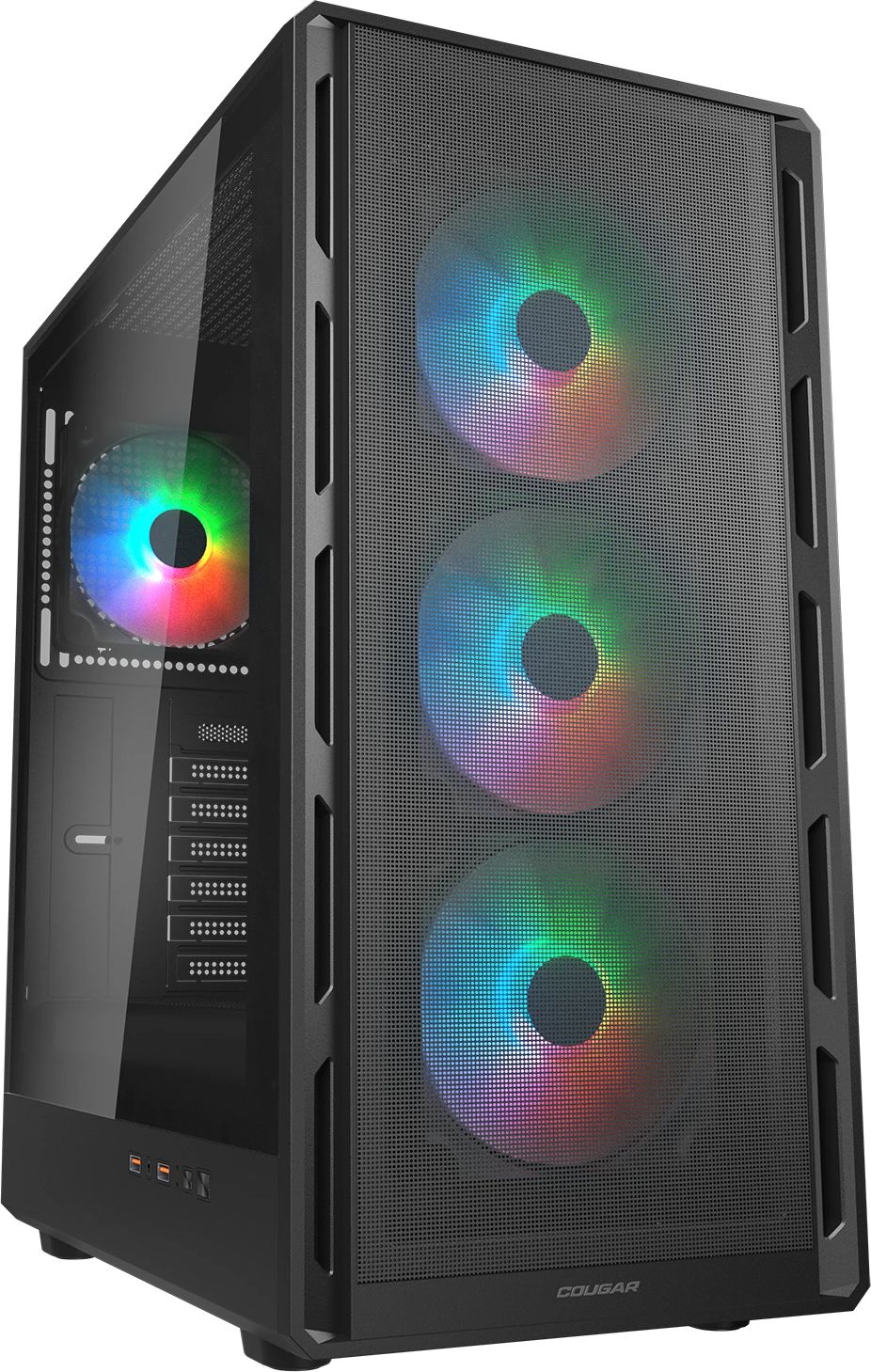 Кутия COUGAR AIRFACE PURE RGB Mid Tower Black Case - CGR-2GA5B-RGB