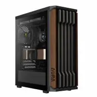 Кутия Gamdias AURA GC11 Wood Black, USB-C, Case ATX